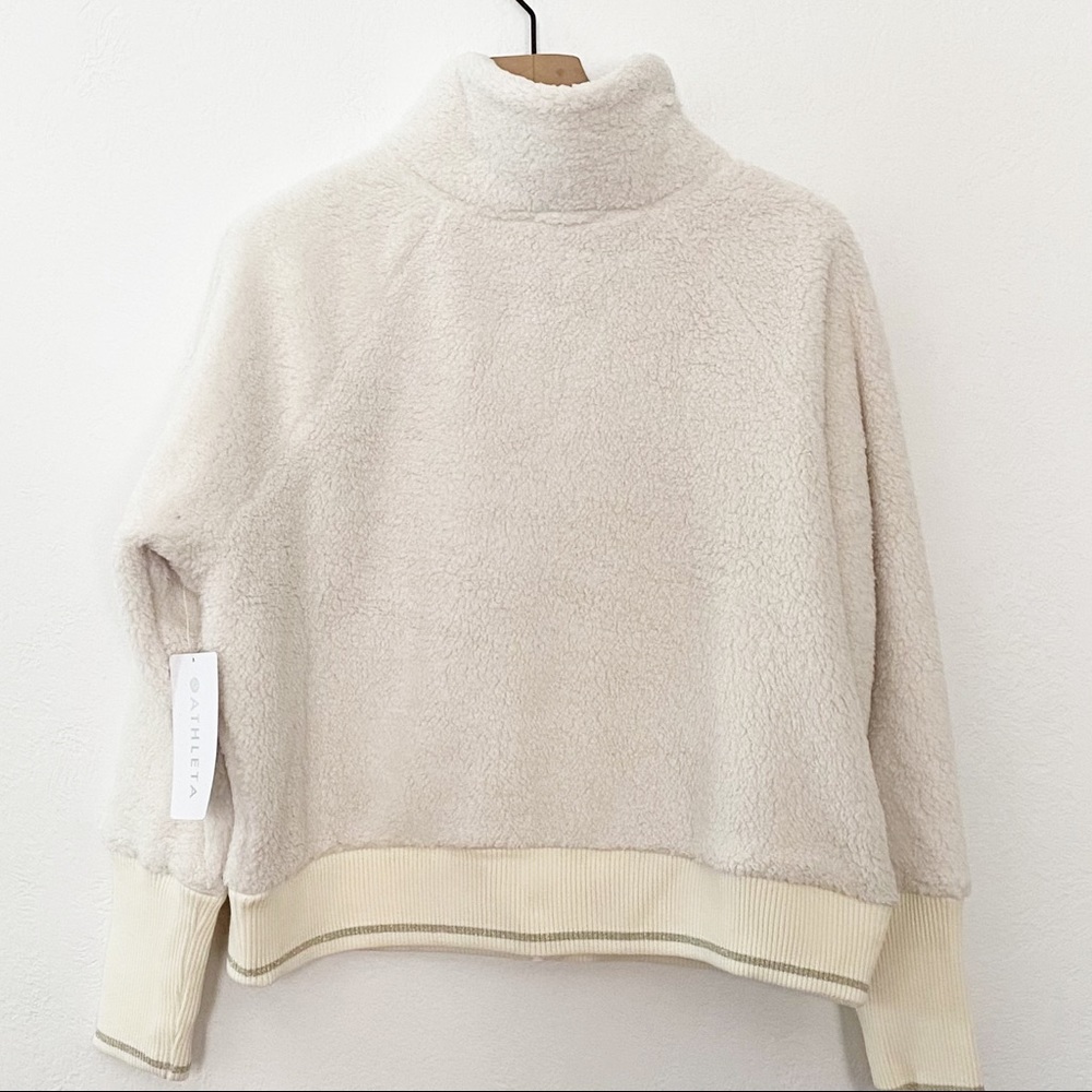 NWT Athleta Tugga Sherpa Jacket Natural Multi XL - Picture 7 of 14